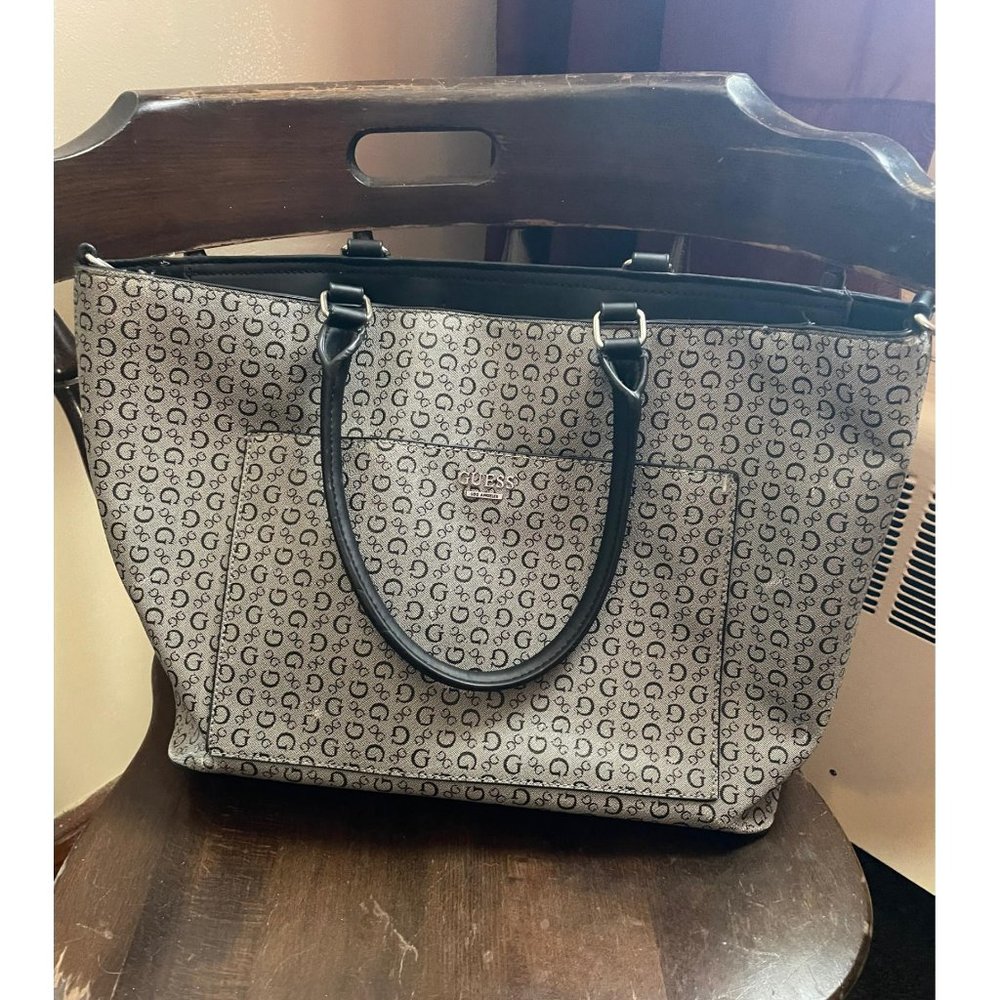 Guess Gray and Black Handbag